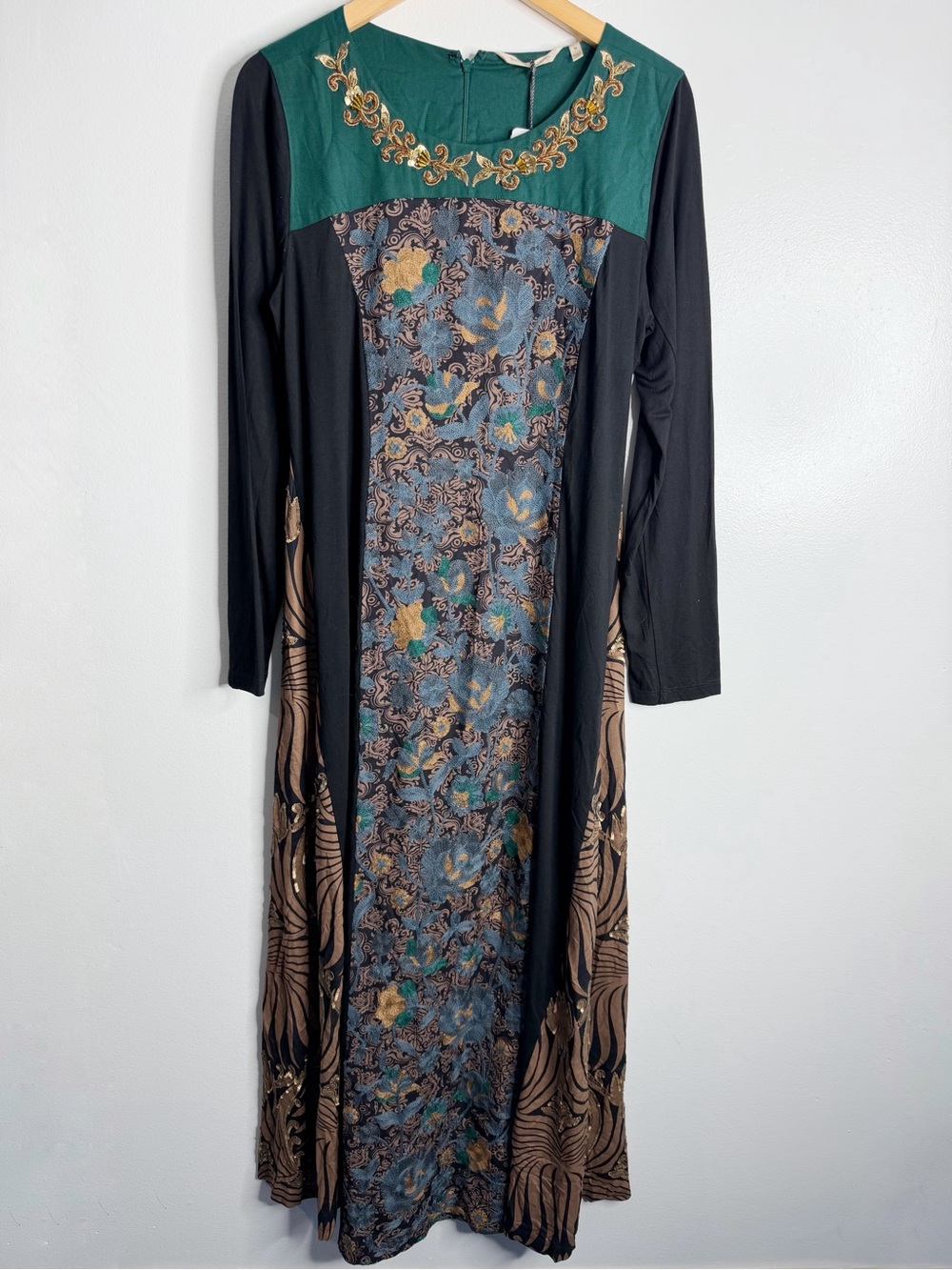 Soft Surroundings Icon Sultana Dress Medium Beaded Embroidered Dark Academia - Picture 2 of 15